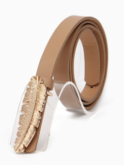 Ремень женский «Перо», гвоздик, 2×110 см, без винта, бежевый