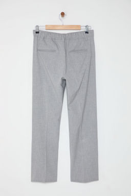 Gri Pileli Klasik Baggy Fit Kumas Pantolon TMNSS24PL00024