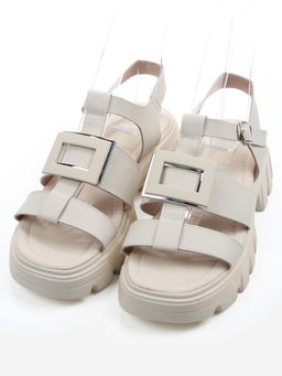 08-PEY195-2 LT. BEIGE Босоножки женские (натуральная кожа)