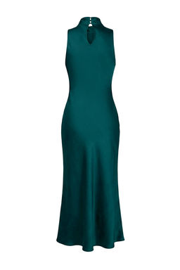 Zumrut Yesili Duz Dokuma Saten Midi Astars?z S?k/Gece Elbise - Trendyolmilla фото 12