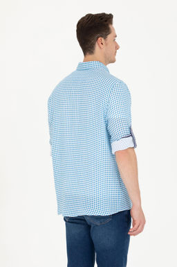 U. S. Polo Assn Мужская синяя рубашка в клетку - U.s. polo assn фото 5