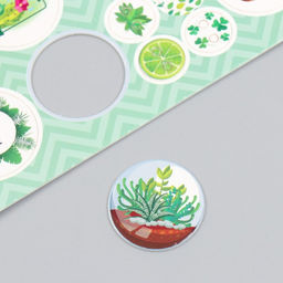 Цена за 5 шт. Декор для творчества картон «Фишки и пуговки. Зелёный», 24 шт., 13×16.5 см