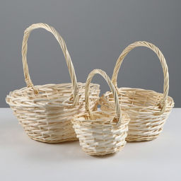 Набор корзин плетёных, 3 шт., 24×12×12/29 см, 19×10×10/25 см, 15×9×9/20 см, ива