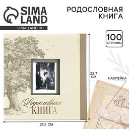 Родословная книга с рамкой под фото «Семейная», 21.5×23.7 см