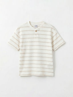 Bisiklet Yaka ?izgili Erkek ?ocuk Ti??rt