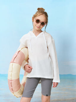 Рубашка муслиновая с капюшоном Молоко 7+