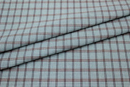 Вареный (стираный) хлопок Клетка-сеточка цв.сине-зеленая дымка, ш.2.5м, хл-100%, 115гр/м.кв - Купава фото 3