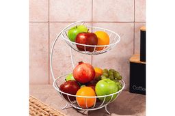 Корзина для фруктов 28*26,5*35,5 см Белая двухъярусная