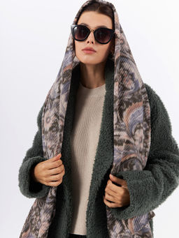 Большой, мягкий, тонкий и очень нежный двусторонний палантин с рисунком - Tantino фото 2