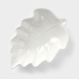 Соусник «Лиственик», 14×10×3 см, керамика, белый