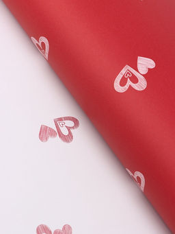 Цена за 20 шт. Пленка флористическая для цветов, «Двойные сердца», красная, 57×57 см