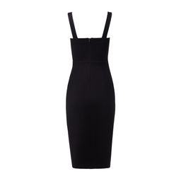 Платье женское миди MINAKU: PartyDress коктейльное, чёрное, размер 48