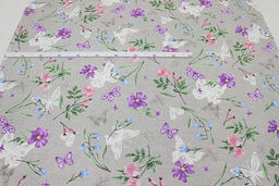 Рогожка Бабочки в цветах, ш.1.5м, хлопок-100%, 170гр/м.кв - Купава фото 4