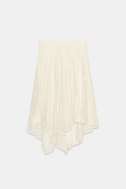 FALDA MIDI ENCAJE ASIM?TRICA / Crudo - Zara фото 5