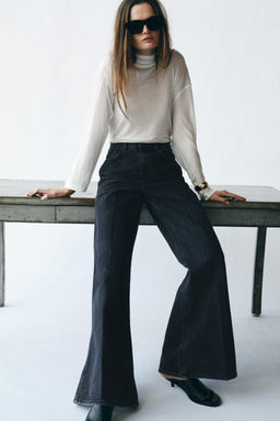 ZW COLLECTION HIGH-WAIST FLARED STRIPED JEANS - Zara фото 12