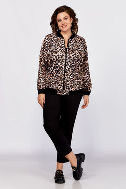 Бомбер Swallow 789 черный+принт леопард  фото 12