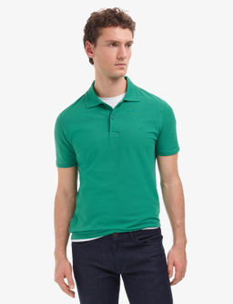 Ye_il Slim Fit %100 Pamuk K_vr_lmaz Polo Yaka Basic Ti__rt