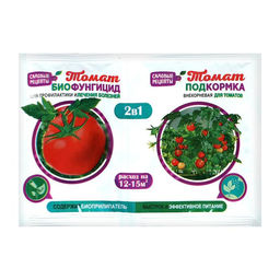 Цена за 6 шт. Биофунгицид 2 в 1 Томат, 10 г + внекорневая подкормка, 10 мл