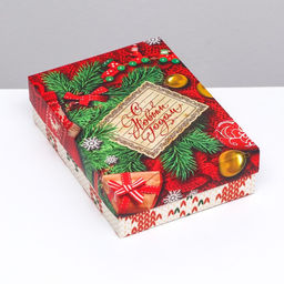 Коробка сборная крышка-дно без окна, Вязанка, 21 х 15 х 5,7 см - UPAK LAND фото 7