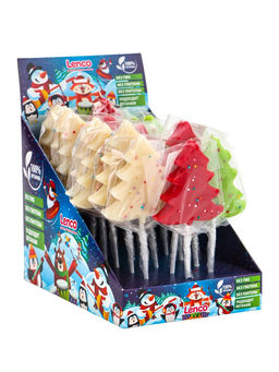 Цена за 20 шт. Карамель леденцовая новогодняя Елочка в обсыпке, яблоко, 35 г