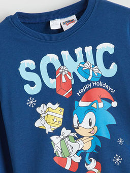 Sonic Bask?l? Erkek ?ocuk Sweatshirt