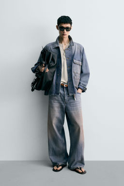 JEANS BAGGY FIT LAVADO EFECTO VINTAGE / Azul medio