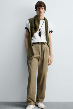 LIMITED EDITION RELAXED FIT PLEATED TROUSERS - Zara фото 5