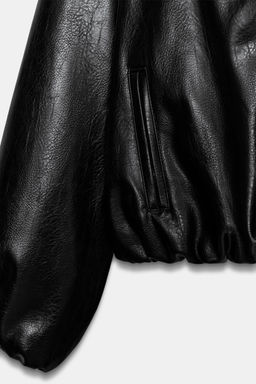 LEATHER EFFECT BOMBER JACKET - Zara фото 7