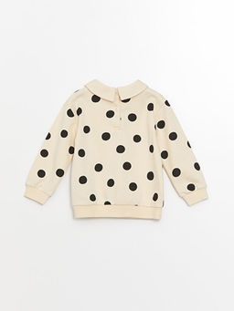 Bebe Yaka Uzun Kollu Puantiyeli K?z Bebek Sweatshirt - Waikiki фото 2