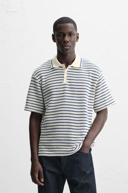 STRIPED JACQUARD POLO SHIRT - Zara фото 2