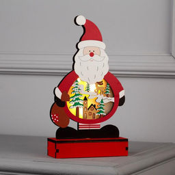 Светодиодная фигура «Дед Мороз» 24×13×5 см, дерево, от батареек АА×2, свечение тёплое белое