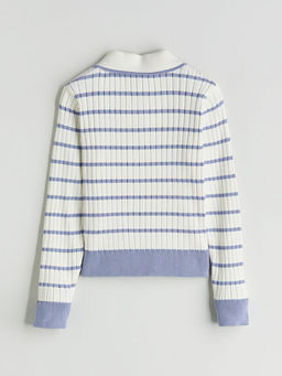 Polo Yaka ?izgili K?z ?ocuk Triko H?rka