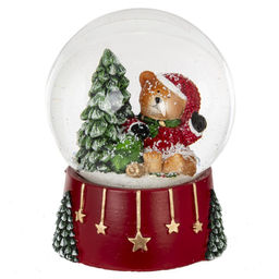 Фигурка декоративная "Дед Мороз/Снеговик/Медвежонок" в стекл шаре, L9 W8 H10 см, 3в.