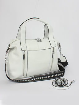 Сумка женская натуральная кожа GU 2033-6603, 1отд+карм/перег, плечевой ремень, белый SALE 253583