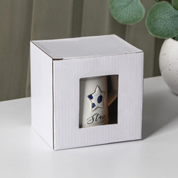 Кружка керамическая с крышкой и ложкой Звезда, 350 мл, цвет белый - Simaland фото 6