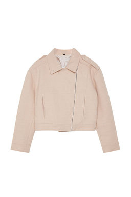 TRENDYOLMILLA Antrasit Regular Kal?p Orme Kase Crop Biker Ince Ceket Mont TWOAW25MO00128  фото 6