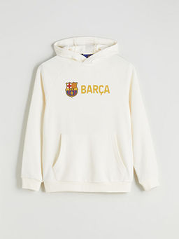 Uzun Kollu Barcelona Bask?l? Erkek Hoodie