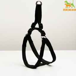 Шлейка Комфорт комбинированная, 2,5 см, ОШ 55-60 см, ОГ 60-65 см, чёрная