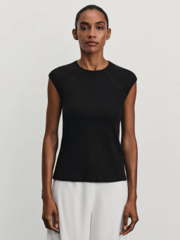 Футболка из хлопка с рукавом реглан / Zarina фото 4