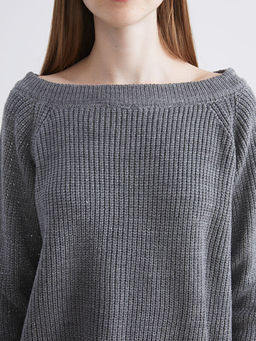 Kay?k Yaka Oversize Kad?n Triko Kazak