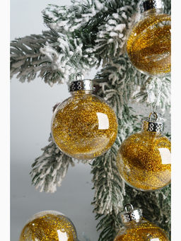 Ёлочные игрушки Дончо, шары новогодние, d=6 см, набор 6 шт., золото прозрачный - Зимнее волшебство фото 6