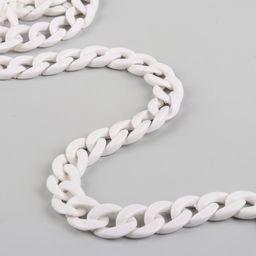 Цепочка для сумки, пластиковая, 17 23 мм, 120 см, цвет белый - Арт узор фото 7