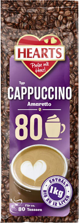 Cappuccino HEARTS. Amaretto 1 кг. мягкая упаковка