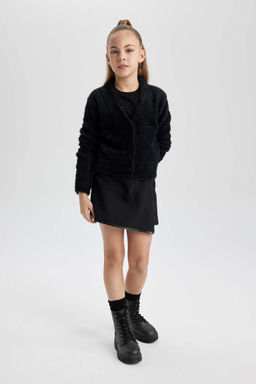 Кардиган для девочек с V-образным вырезом - Defacto фото 2