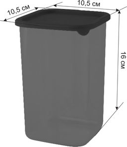 Цена за 2 шт. Банка для сыпучих продуктов Sugar&Spice Black квадратная 1,2л, с гибкой крышкой SE168510621