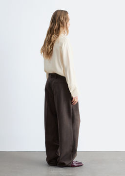 Pantalones de lana con pliegues marcados - H&m фото 5