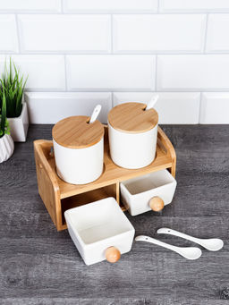 Набор для специй 4 предмета 250 мл с ложками / CF141 /уп 15/ на подставке - Галеонтрейд фото 5