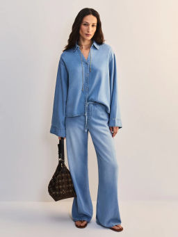 Широкие джинсы с регулируемым поясом из тенселя ZR2605092358-101 / Zarina