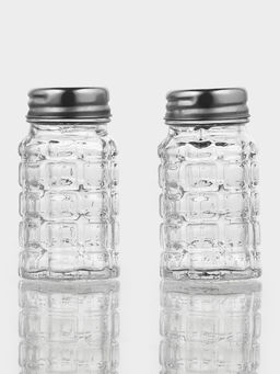 Цена за 2 шт. Набор для специй Доляна Квадраты, солонка, перечница 100 мл, стекло, прозрачный