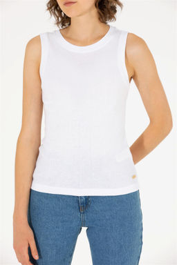 U. S. Polo Assn Женская белая базовая футболка без рукавов с круглым вырезом - U.s. polo assn фото 13